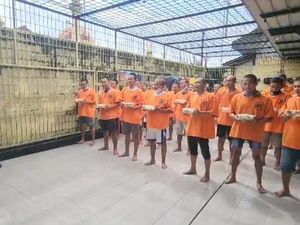 Gembiranya Tahanan Polres Blitar Kota Dapat Ransum Masakan Daging Kurban