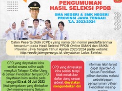 Hasil PPDB SMAN dan SMKN Jateng Sudah Diumumkan, Ini Cara Ceknya