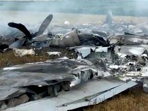 Puing-puing Pesawat Rusia yang Diduga Ditembak Pasukan Wagner