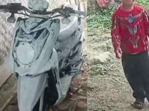 Aksi Nekat Bocil Iseng, Motor Tetangga Dicoret-coret Pakai Cat Tembok