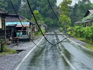 9 Tiang PLN-Provider Internet di Karangasem Tumbang, Lalu Lintas Tersendat