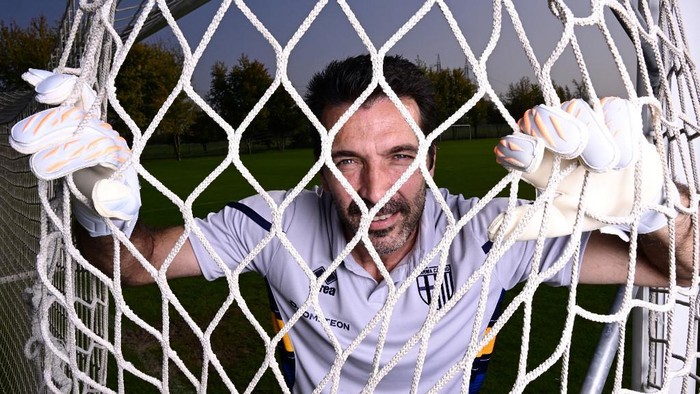 Gianluigi Buffon, known as Gigi, Italian footballer, goalkeeper and captain of Parma Football Club, former 2006 World Champion and vice-champion of Europe in 2012 with the Italian National Team, is pictured during an interview at the Collecchio Sports Center, in Parma on October 27, 2022. (Photo by Miguel MEDINA / AFP)