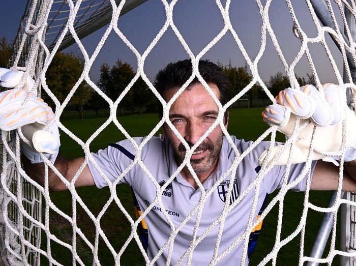Gianluigi Buffon, known as Gigi, Italian footballer, goalkeeper and captain of Parma Football Club, former 2006 World Champion and vice-champion of Europe in 2012 with the Italian National Team, is pictured during an interview at the Collecchio Sports Center, in Parma on October 27, 2022. (Photo by Miguel MEDINA / AFP)