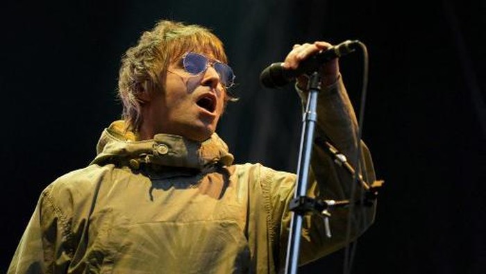 Liam Gallagher performes during a concert at the South of the Sun festival in Soendermarken in Copenhagen, on June 10,2022. (Photo by Emil Helms / Ritzau Scanpix / AFP) / Denmark OUT