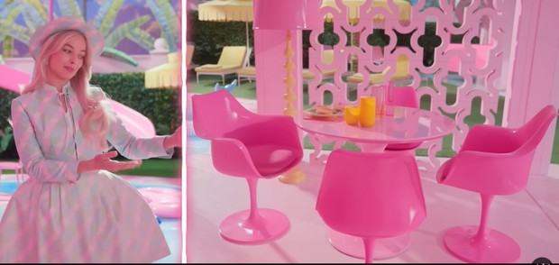 Meja sarapan Barbie/Foto: youtube.com/Architectural Digest Meja sarapan Barbie