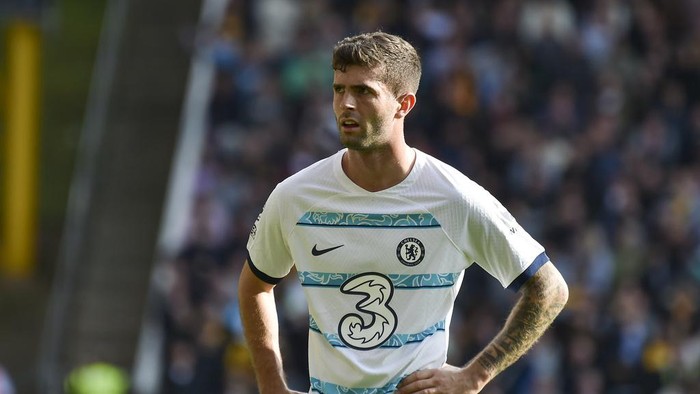 Chelseas Christian Pulisic reacts at the end of the English Premier League soccer match between Wolverhampton Wanderers and Chelsea, at the Molineux Stadium, in Wolverhampton, England, Saturday, April 8, 2023. (AP Photo/Rui Vieira)