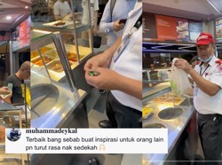 Cuma Mampu Beli Nasi dan Kuah, Satpam Ini Ditraktir Orang Baik