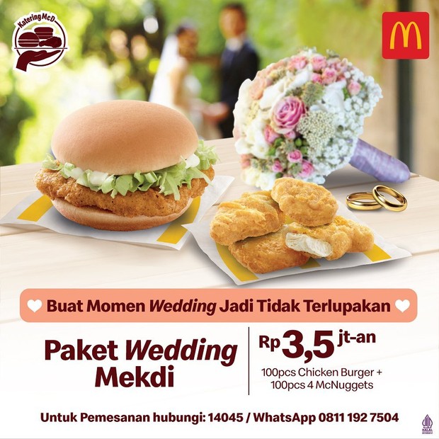 Paket Wedding Mekdi/Foto: Instagram.com/@mcdonaldsid Paket Wedding Mekdi/Foto: Instagram.com/@mcdonaldsid
