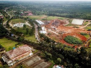 Penampakan dari Udara Pembangunan Stadion di Jambi
