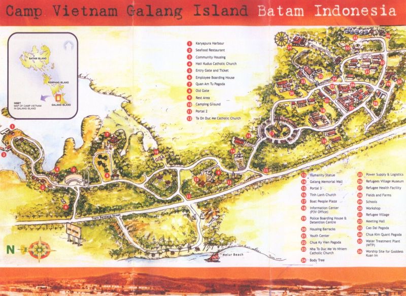 Peta lokasi kamp pengungsi di Kampung Vietnam,Galang, Batam.