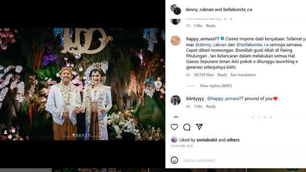 Tangkapan Layar Komentar Happy Asmara