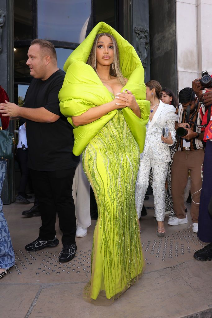 PARIS, FRANCE - JULY 06: (EDITORIAL USE ONLY - For Non-Editorial use please seek approval from Fashion House) Cardi B attends the Gaurav Gupta Haute Couture Fall/Winter 2023/2024 show as part of Paris Fashion Week on July 06, 2023 in Paris, France. (Photo by Pierre Suu/GC Images)