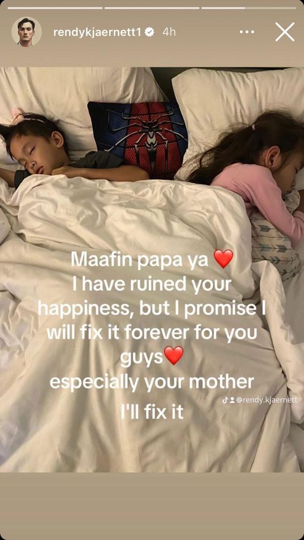 Unggahan Rendy Kjaernett setelah Lady Nayoan menggugat cerai.
