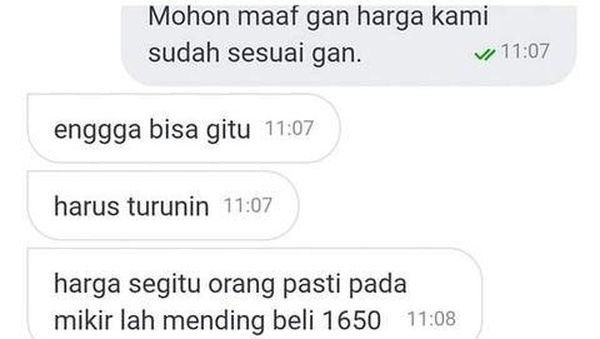 Chat Nawar Harga di Olshop yang Nyaris Bikin Baku Hantam