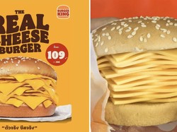 Tanpa Patty Daging dan Sayuran! Burger Ini Isinya 20 Lembar Keju