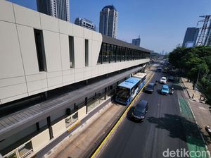 Batal Beroperasi Hari Ini, Begini Kondisi Halte TransJ Gatot Subroto LIPI