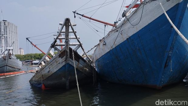 Bangkai kapal di Pelabuhan Sunda Kelapa (Brigitta Belia/detikcom)