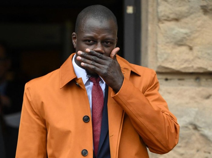 French footballer Benjamin Mendy returns to Chester Crown Court in Chester, north-west England, after the lunch break on July 14, 2023. Mendy is facing a retrial for two alleged sexual offences, six months after a jury cleared him of multiple other counts. (Photo by Oli SCARFF / AFP)