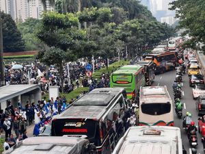 Apel Siaga Perubahan NasDem di GBK Usai, Lalin Jl Sudirman Macet