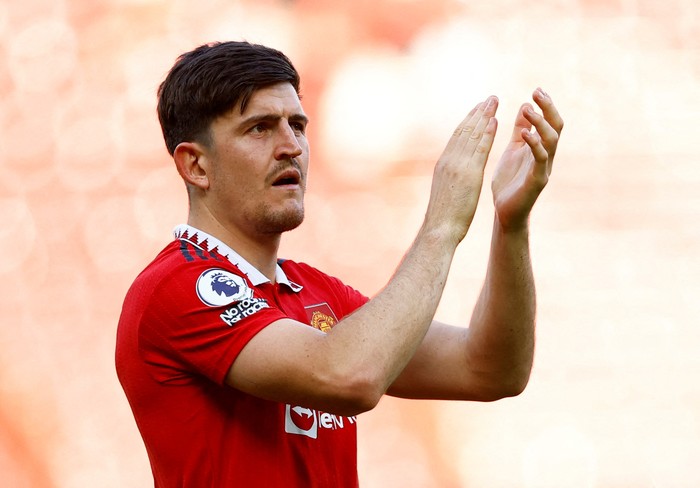 Harry Maguire FILE PHOTO: Soccer Football - Premier League - Manchester United v Fulham - Old Trafford, Manchester, Britain - May 28, 2023 Manchester United's Harry Maguire during the lap of appreciation after the match Action Images via Reuters/Andrew Boyers EDITORIAL USE ONLY. No use with unauthorized audio, video, data, fixture lists, club/league logos or 'live' services. Online in-match use limited to 75 images, no video emulation. No use in betting, games or single club /league/player publications. Please contact your account representative for further details./File Photo