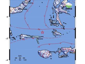 Gempa Bumi Terkini M 5,4 Guncang Pulau Doi Malut, Berpusat di Laut