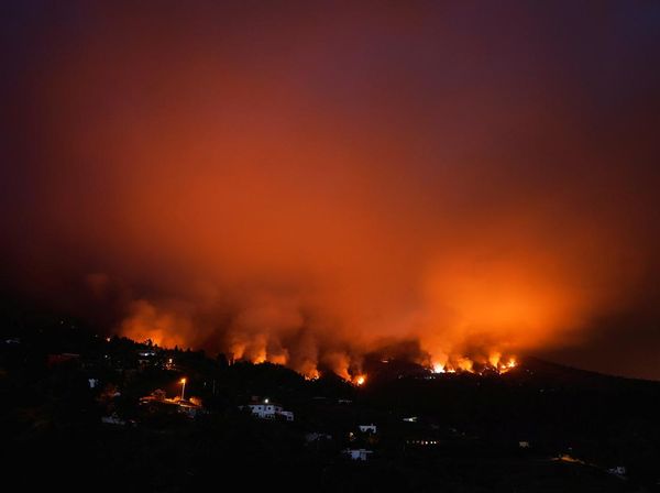 Penampakan Kobaran Api Lalap Hutan di Pulau La Palma Spanyol