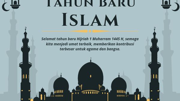 10 Poster Ucapan Selamat Tahun Baru Islam 1445 H, Yuk Kirim ke Kerabat!