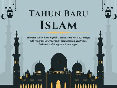 10 Poster Ucapan Selamat Tahun Baru Islam 1445 H, Yuk Kirim ke Kerabat!
