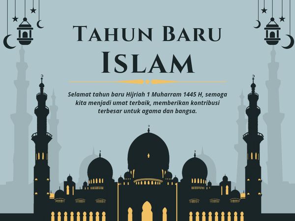10 Poster Ucapan Selamat Tahun Baru Islam 1445 H, Yuk Kirim ke Kerabat!