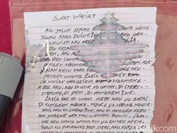 Isi Lengkap Surat Wasiat Suprapto Hendak Bunuh Diri Usai Habisi Nyawa Anak