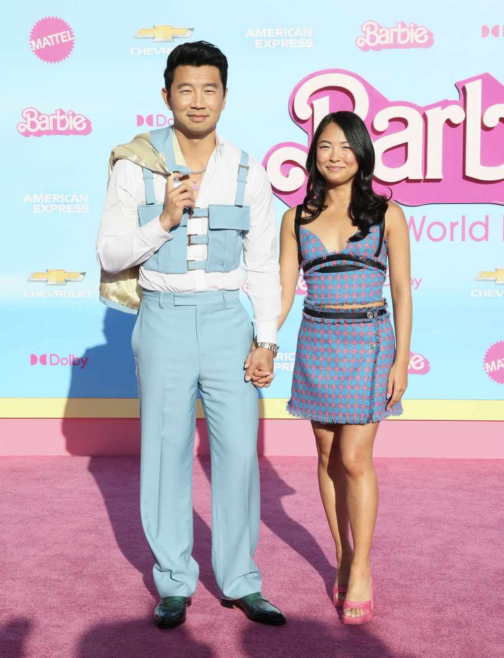 LOS ANGELES, CALIFORNIA - JULY 09: (L-R) Simu Liu and Allison Hsu attend the World Premiere of 