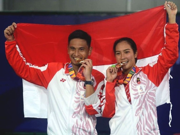 Aldila Sutjiadi/Christopher Rungkat Asian Games 2019/Foto: Instagram/@dila11 Aldila Sutjiadi/Christopher Rungkat Asian Games 2019/Foto: Instagram/@dila11