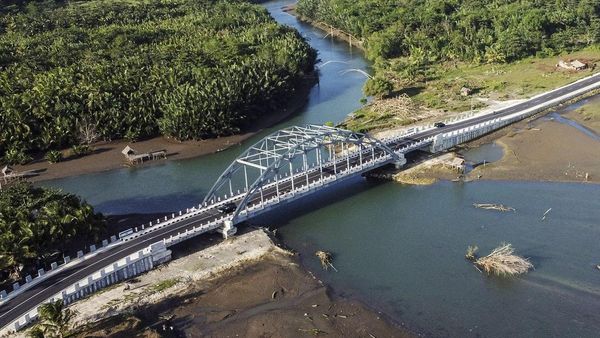 Apik! Ini Potret Jembatan Wiradinata di Pangandaran dari Udara