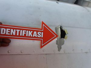 Penampakan Lubang di Pesawat Usai Ditembaki KKB Intan Jaya