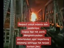 Ini Sosok Masinis KA Brantas yang Viral Jalan Berlatar Kobaran Api