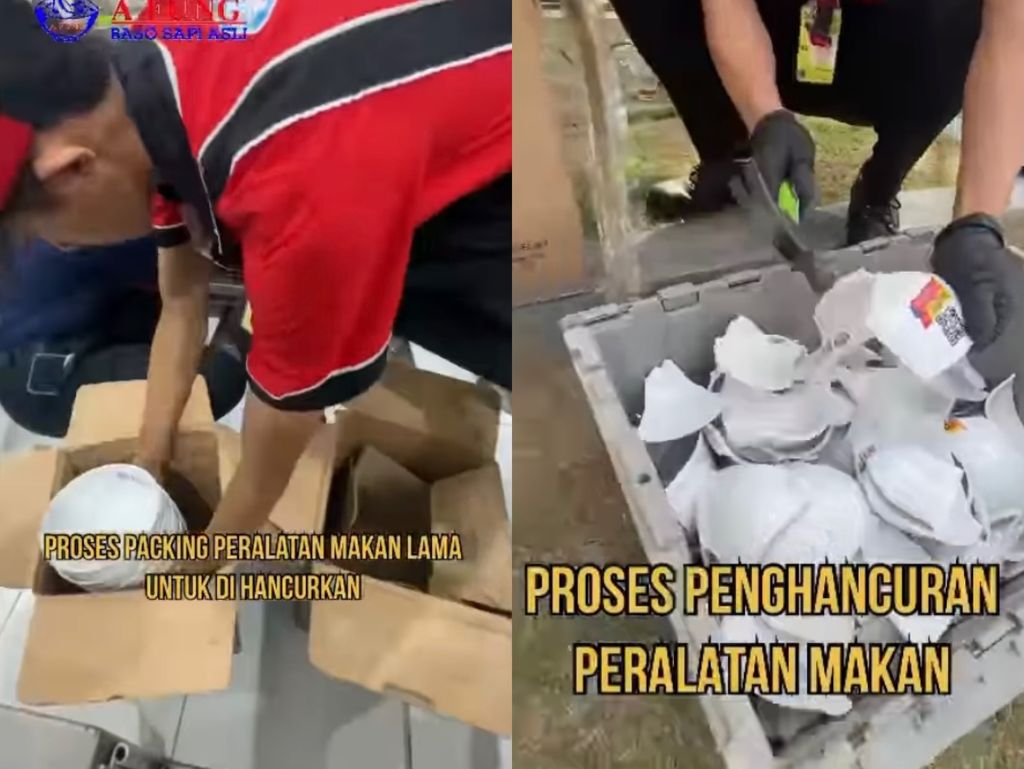 Imbas kasus Jovi Adhiguna makan bakso pakai kerupuk babi, pihak Baso A Fung yang telah mendapat sertifikasi halal harus menghancurkan peralatan makan