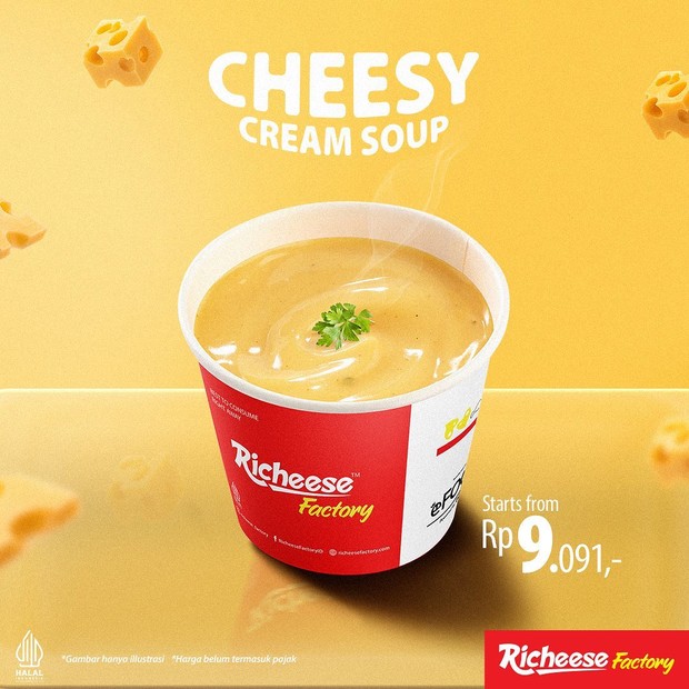 Cheesy cream soup, salah satu menu baru Richeese Factory/Foto: Instagram.com/@richeese_factory Cheesy cream soup, salah satu menu baru Richeese Factory/Foto: Instagram.com/@richeese_factory