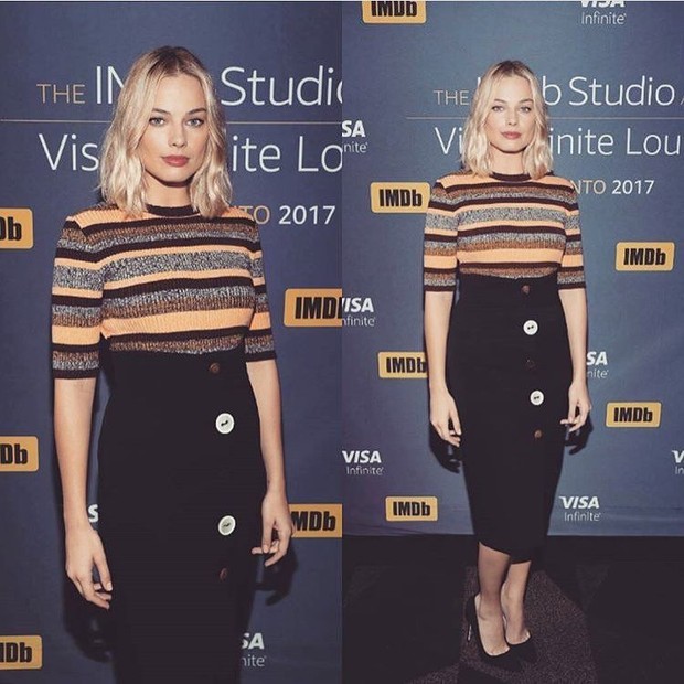 Colorful Shirt Bahan Rajut dengan Rok Span. Foto instagram: margotdaily Colorful Shirt Bahan Rajut dengan Rok Span. Foto instagram: margotdaily