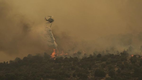 Aksi Pesawat dan Helikopter Pemadam Yunani Jinakkan Kebakaran Hutan