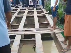 Parahnya Kerusakan Jembatan di Sergai hingga Makan Korban Parahnya Kerusakan Jembatan di Sergai hingga Makan Korban
