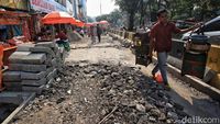 Pelebaran Trotoar Pancoran Glodok, Jalur Pedestrian Makin Lega