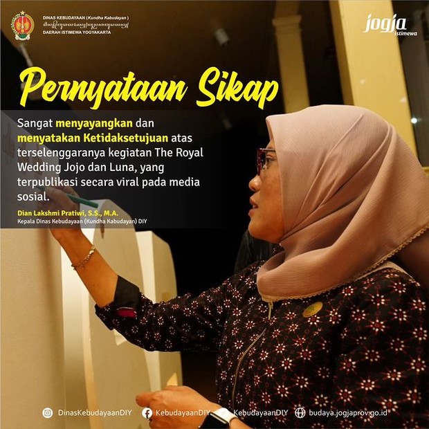 Unggahan Instagram Dinas Kebudayaan DIY/Foto: instagram.com/dinaskebudayaandiy Unggahan Instagram Dinas Kebudayaan DIY