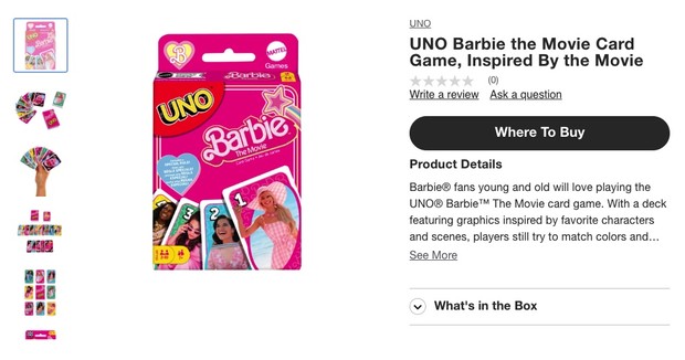 Kartu UNO Seri Film Barbie