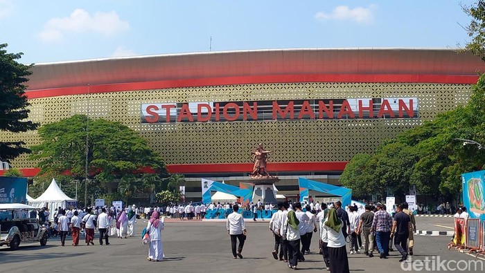 Suasana Stadion Manahan Solo jelang peringatan harlah ke-25 PKB, Minnggu (23/7/2023).