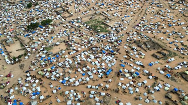 Foto Udara Pengungsian Warga Sudan di Chad