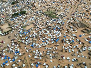 Foto Udara Pengungsian Warga Sudan di Chad