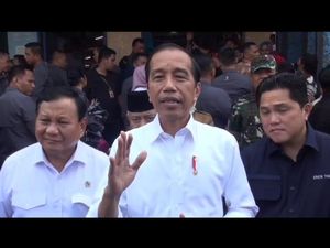 Senyum Jokowi saat Ditanya soal Duet Prabowo-Erick Thohir