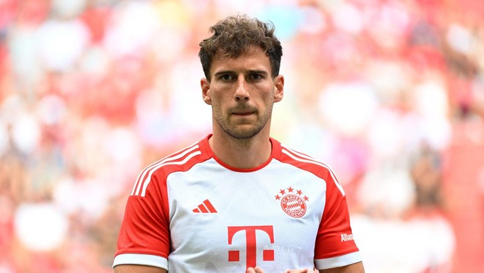 Soccer Football - Bayern Munich presents its new team for the 2023/24 Bundesliga season - Allianz Arena, Munich, Germany - July 23, 2023  Bayern Munichs Leon Goretzka poses for a photo REUTERS/Angelika Warmuth