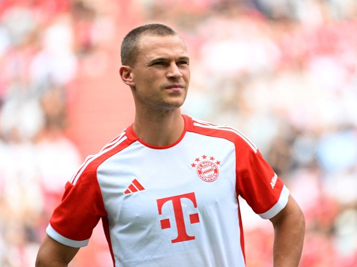 Soccer Football - Bayern Munich presents its new team for the 2023/24 Bundesliga season - Allianz Arena, Munich, Germany - July 23, 2023  Bayern Munich's Joshua Kimmich poses for a photo REUTERS/Angelika Warmuth