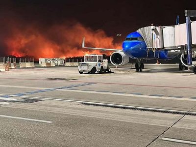 Kebakaran Landa Hutan di Dekat Bandara Palermo Italia